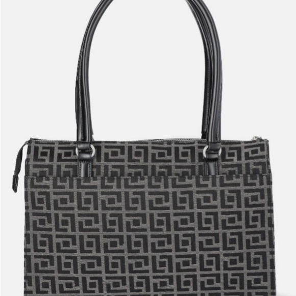 Black and Gray Geometric Patterned Women's Bag - Picture 2 of 3